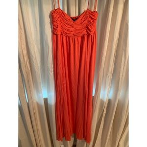 BCBG Orange Strapless Maxi Dress